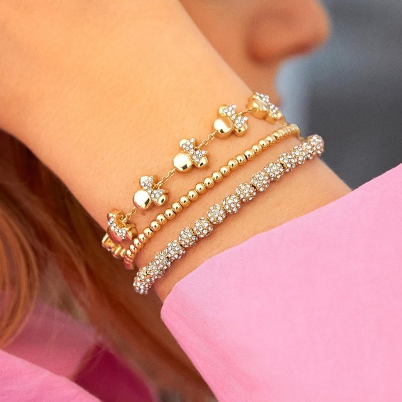 Mickey and Minnie Gold Ball Beads Bracelet - Picture 4 of 5